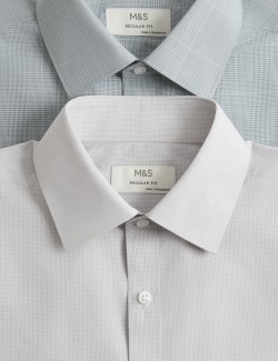 2pk Regular Fit Easy Iron Check Shirts