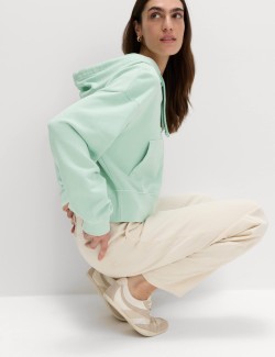 Pure Cotton Garment Dye Zip Up Hoodie
