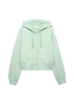 Pure Cotton Garment Dye Zip Up Hoodie