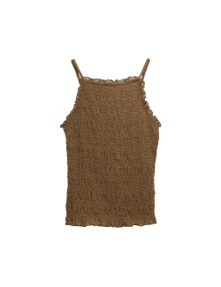 Cotton Rich Textured Square Neck Cami Top