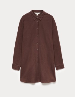 Cotton Rich Textured Shirt with Linen