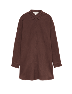 Cotton Rich Textured Shirt with Linen