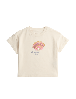 Pure Cotton Shell Embellished T-Shirt (4-8 Yrs)
