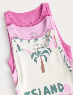 3 Pack Cotton Rich Island Life Vest Tops (2-8 Yrs)
