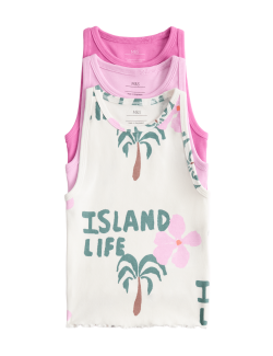 3 Pack Cotton Rich Island Life Vest Tops (2-8 Yrs)