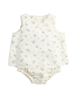 Dvoudílný květinový outfit s kalhotkami (0–12 měsíců)