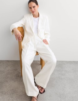 Pleat Front Wide Leg Trousers