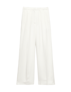 Pleat Front Wide Leg Trousers