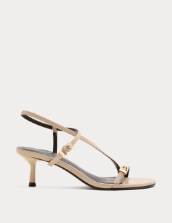 Buckle Strappy Kitten Heel Sandals