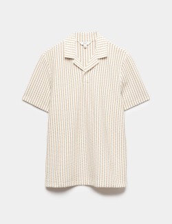 Cotton Rich Jersey Geometric Polo Shirt