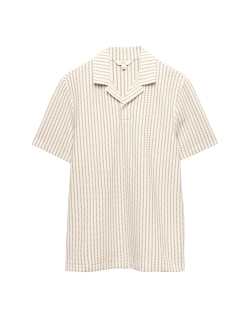 Cotton Rich Jersey Geometric Polo Shirt