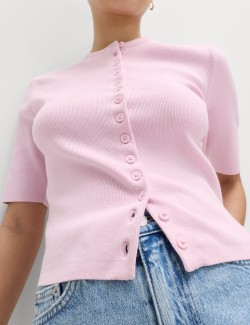 Crew Neck Cropped Cardigan