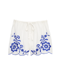 Pure Cotton Embroidered Beach Shorts