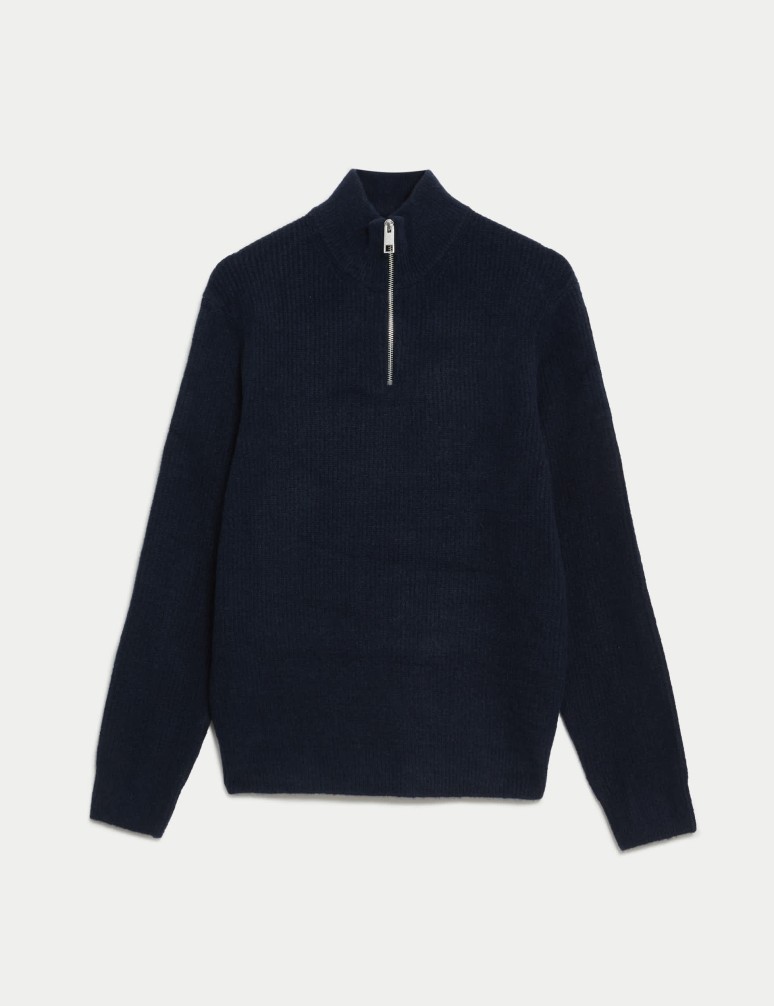 Supersoft Half Zip Jumper with Wool