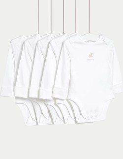 5pk Pure Cotton Animal Bodysuits (6½lbs-3 Yrs)