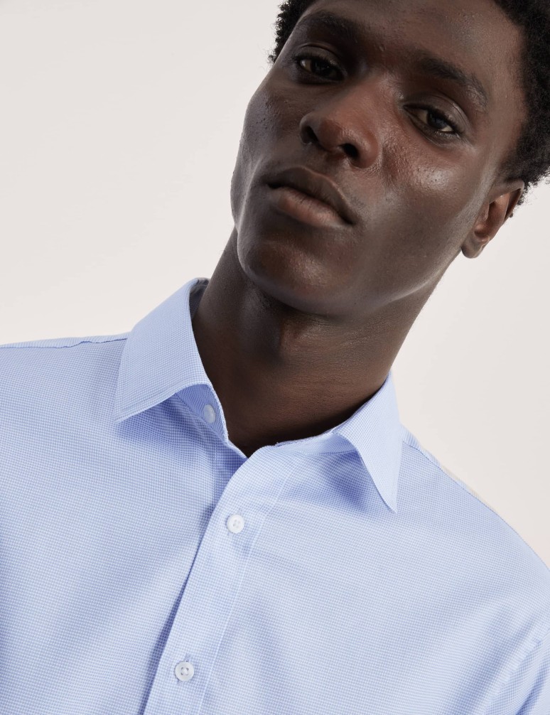 Tailored Fit Pure Cotton Texture Shirt