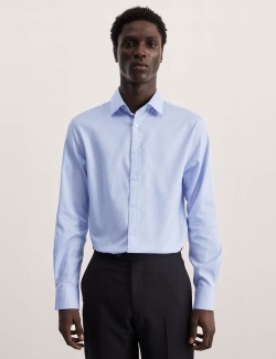 Tailored Fit Pure Cotton Texture Shirt