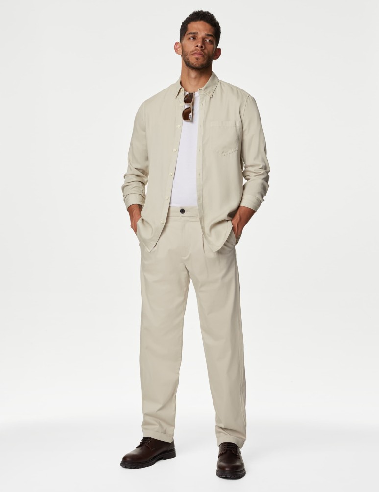 Tapered Fit Twin Pleat Chinos