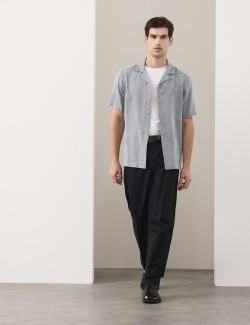 Linen Blend Short Sleeve Shirt