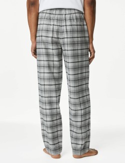 Pure Cotton Checked Loungewear Bottoms