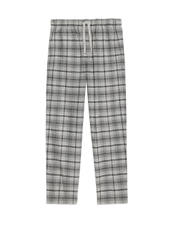 Pure Cotton Checked Loungewear Bottoms