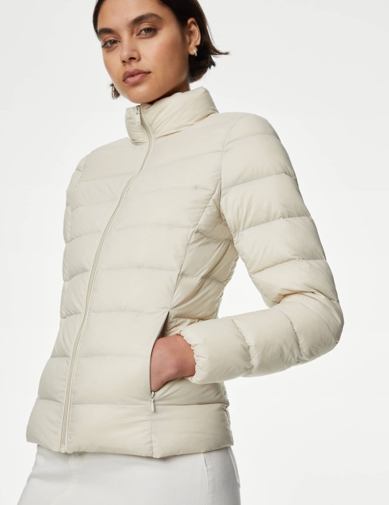 Feather & Down Quilted Packaway Puffer Jacket