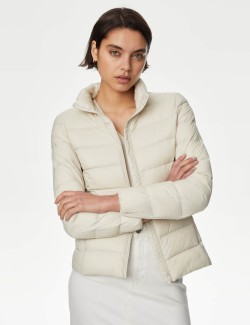 Feather & Down Quilted Packaway Puffer Jacket