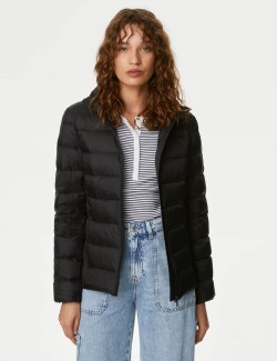 Feather & Down Quilted Packaway Puffer Jacket