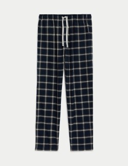 Pure Cotton Checked Loungewear Bottoms