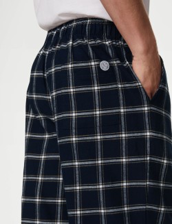 Pure Cotton Checked Loungewear Bottoms