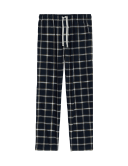 Pure Cotton Checked Loungewear Bottoms