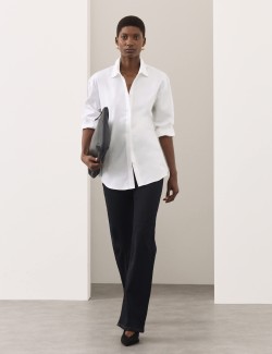 Pure Cotton Collared Relaxed Shirt