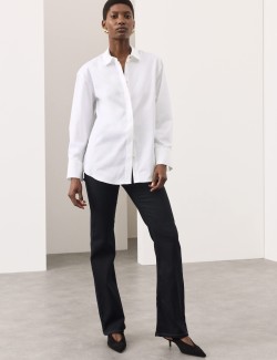 Pure Cotton Collared Relaxed Shirt