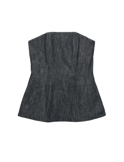 Linen Rich Fitted Bandeau Top
