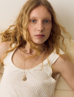 Textured Jersey Scoop Neck Vest with Linen