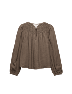 Double Cloth Smocked Blouse