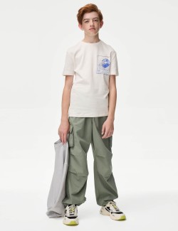 Pure Cotton Parachute Trousers (6-16 Yrs)