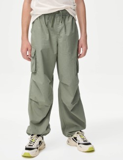 Pure Cotton Parachute Trousers (6-16 Yrs)