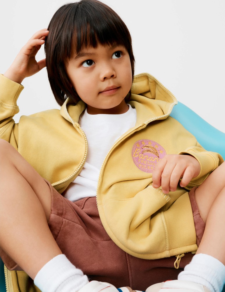 Cotton Rich Fruit Graphic Zip Hoodie (2-8 Years)