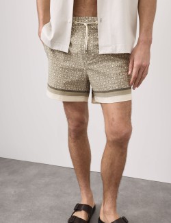 Quick Dry Geometric Print Swim Shorts
