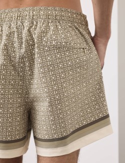 Quick Dry Geometric Print Swim Shorts