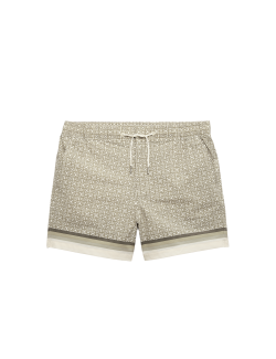 Quick Dry Geometric Print Swim Shorts