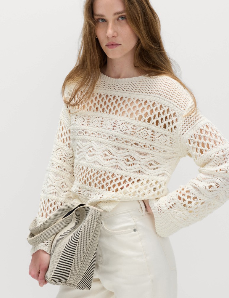 Cotton Rich Textured Cropped Jumper