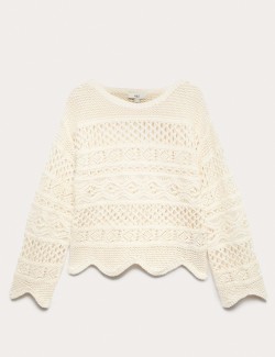 Cotton Rich Textured Cropped Jumper