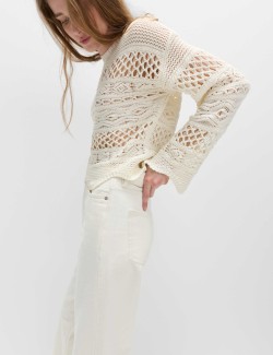 Cotton Rich Textured Cropped Jumper