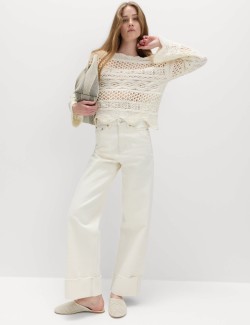 Cotton Rich Textured Cropped Jumper
