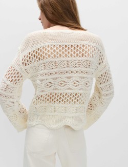 Cotton Rich Textured Cropped Jumper