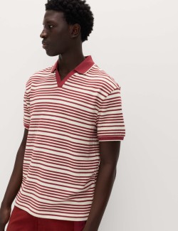 Relaxed Fit Cotton Rich Textured Polo Shirt