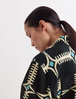 Silk Blend Geometric Shirt