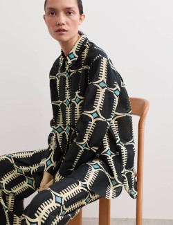 Silk Blend Geometric Shirt